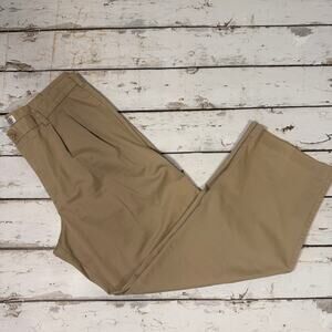 IZOD Men's Khaki Dress slacks Pants Chinos Performx pleated front 38x32